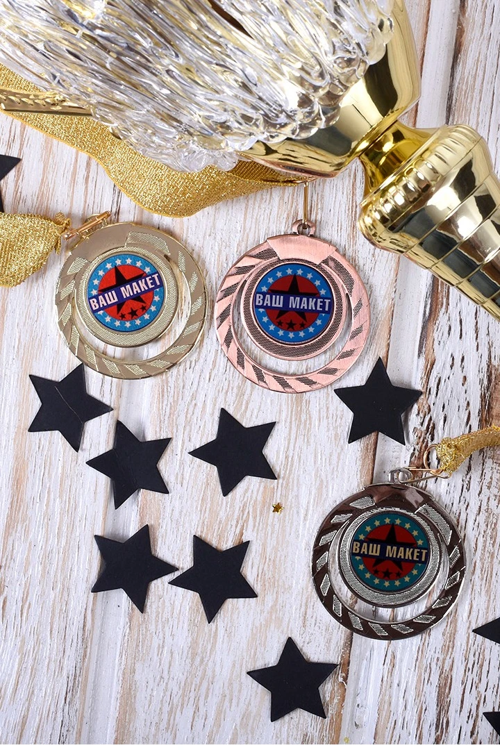 Медаль металлическая МК346 50мм с шильдом 25мм#4