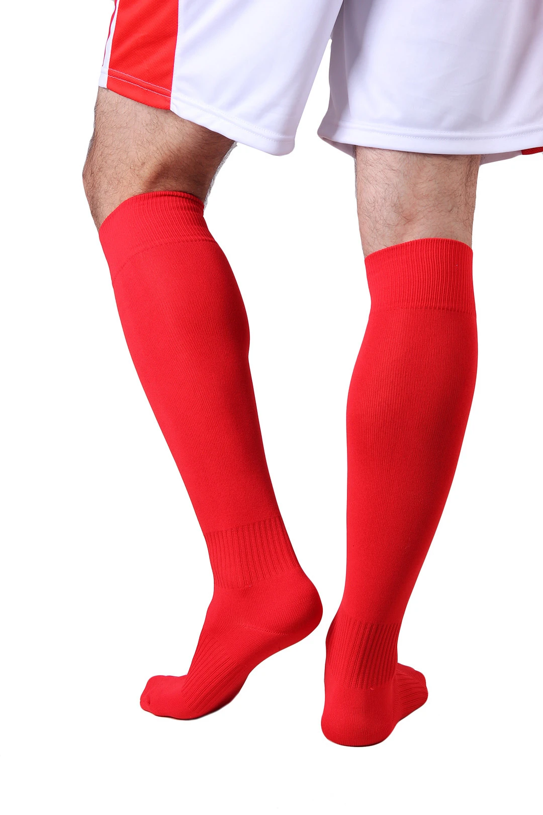 Гетры футбольные взрослые, однотонные красные#12 Гетры футбольные взрослые, однотонные красные#12