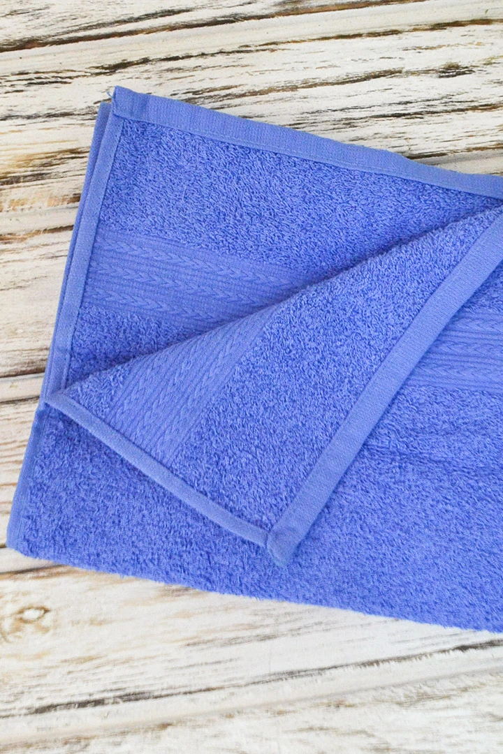 Полотенце махровое 70х140 см (Ituma), однотонное синее#2