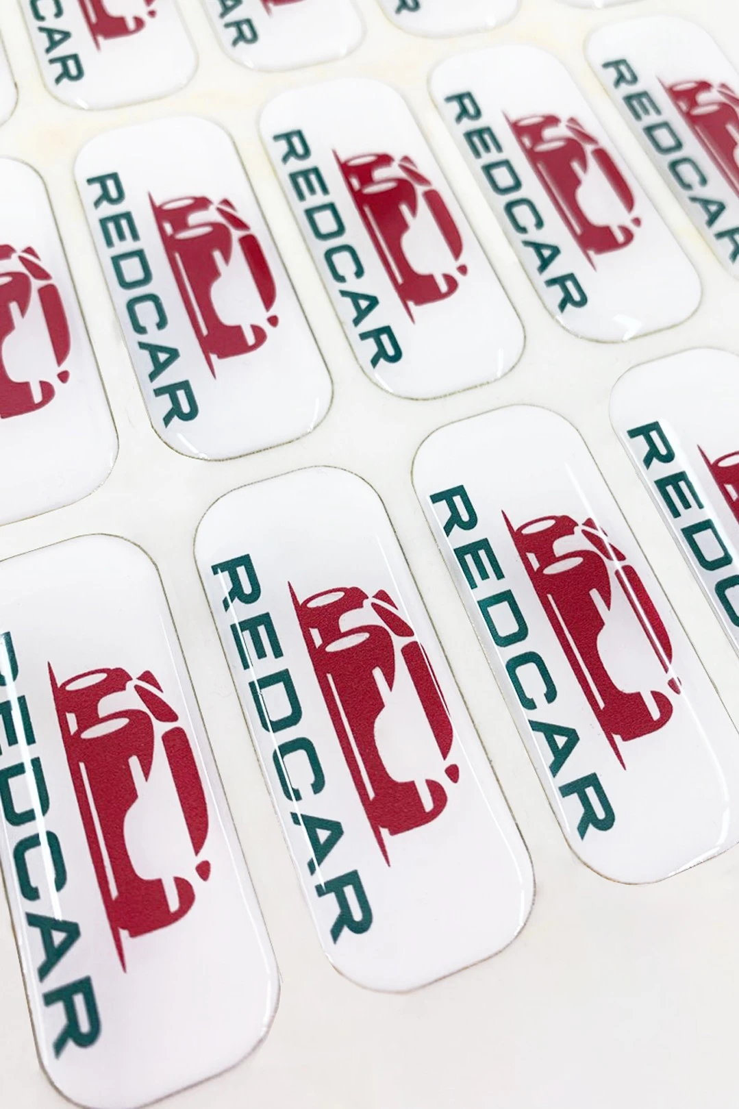 Наклейка заливная 2х5 см, с нанесением "Redcar"#1