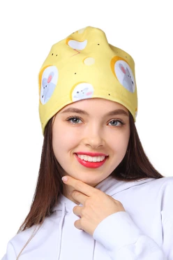 Купить шапку Лав флисовую взрослую, (однослойную) "Мышка"