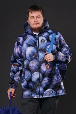 Купить ветровку Райдер с капюшоном унисекс, с полной запечаткой "Blueberry"