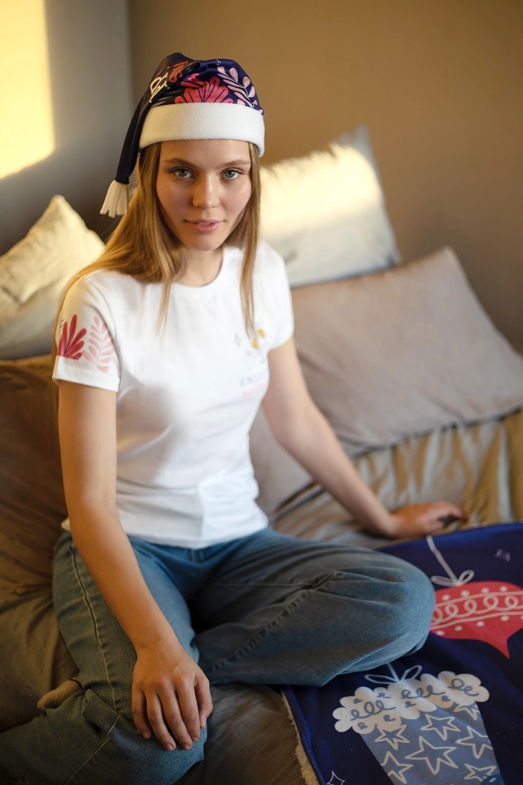 Колпак Новогодний с принтом "Happy Christmas"#2