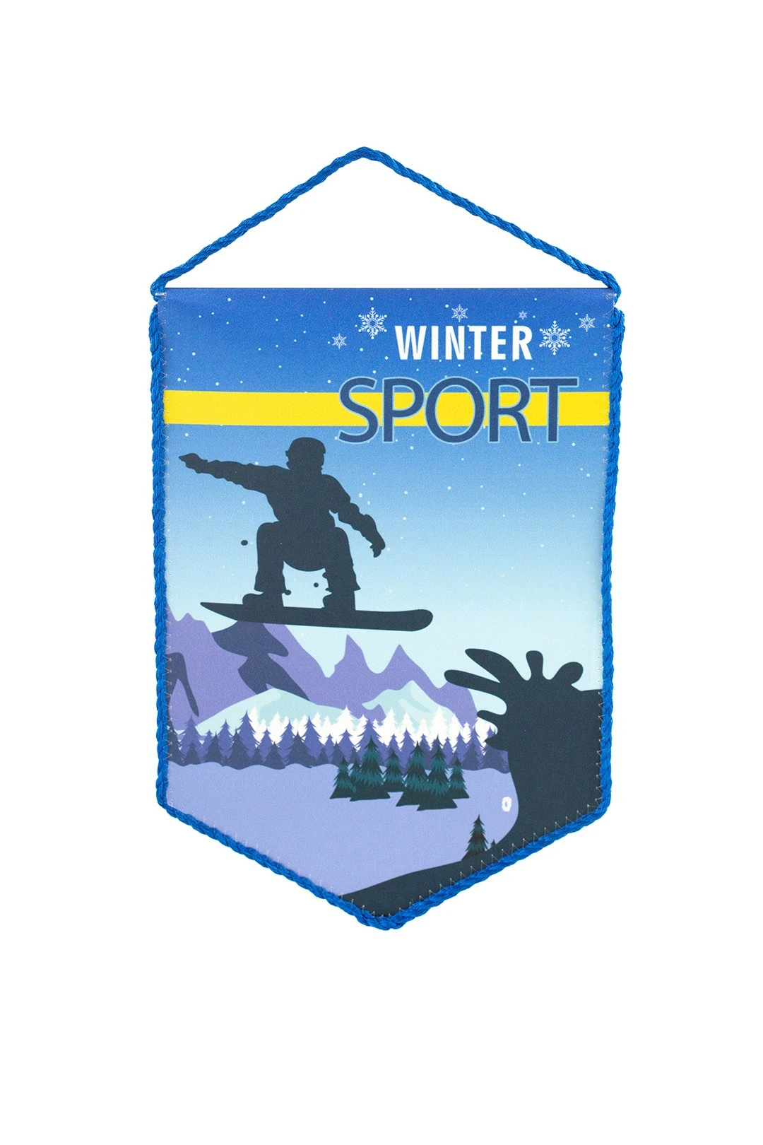 Купить вымпел угол печатный из атласа со шнуром, 20х30 см