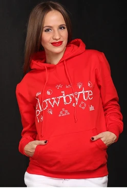 Купить красную толстовку Кенго унисекс "Glowbyte" красная