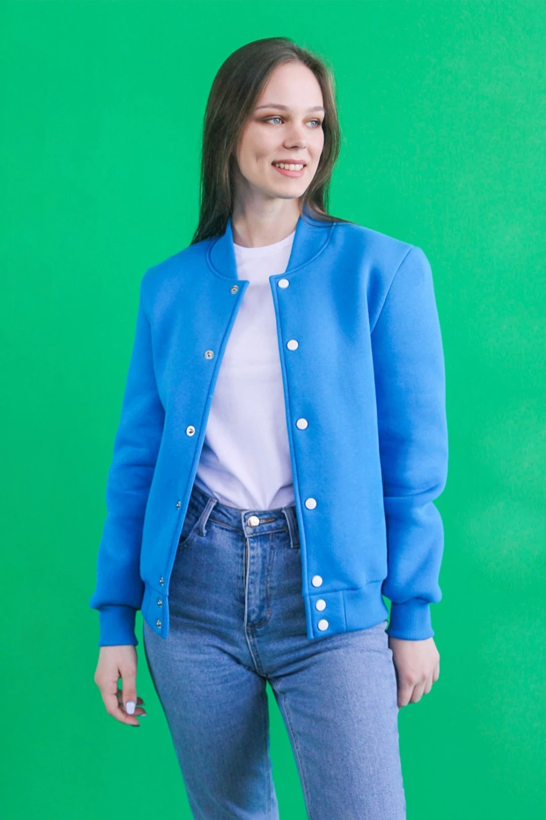 Купить бомбер Стайл унисекс однотонный