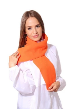 Шарф флисовый однослойный 15х120 см, однотонный#1