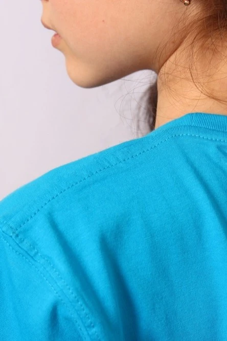 Футболка Премиум детская (Modern) однотонная голубая (хлопок)#3