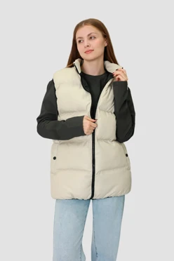 Купить жилет Дейтон на синтепоне со стежкой унисекс, однотонный молочный