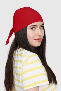 Купить бандану трикотажную взрослую 70х70 см, однотонную красную