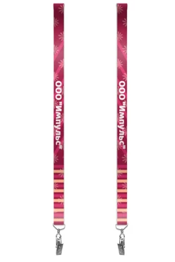 Купить ленту для бейджа атлас ширина 2,5 см, с клипсой, с печатью "Импулсь"