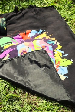 Плед Комфорт для пикника 120х145 см (трехслойный), с принтом "Leo"#1