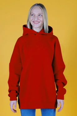 Купить худи Фрэнк из футера унисекс, однотонную красную