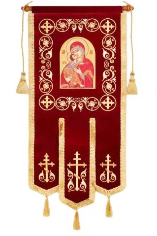 Хоругвь вышитая на бархате 50х110 см#2