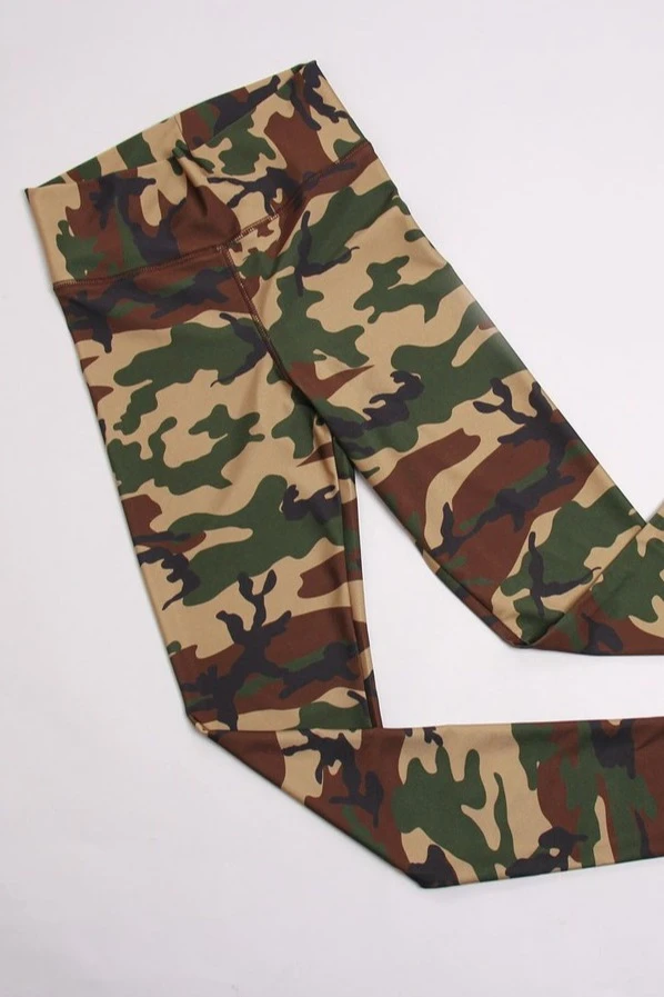 Легинсы женские с широким поясом с принтом "Camouflage"#1