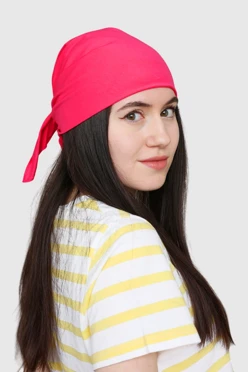 Купить бандану трикотажную взрослую 70х70 см, однотонную розовую