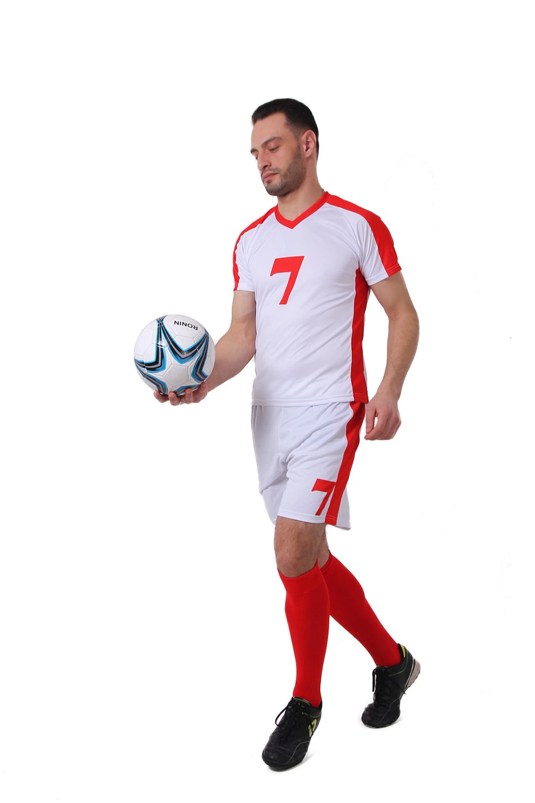 Гетры футбольные взрослые, однотонные красные#6 Гетры футбольные взрослые, однотонные красные#6