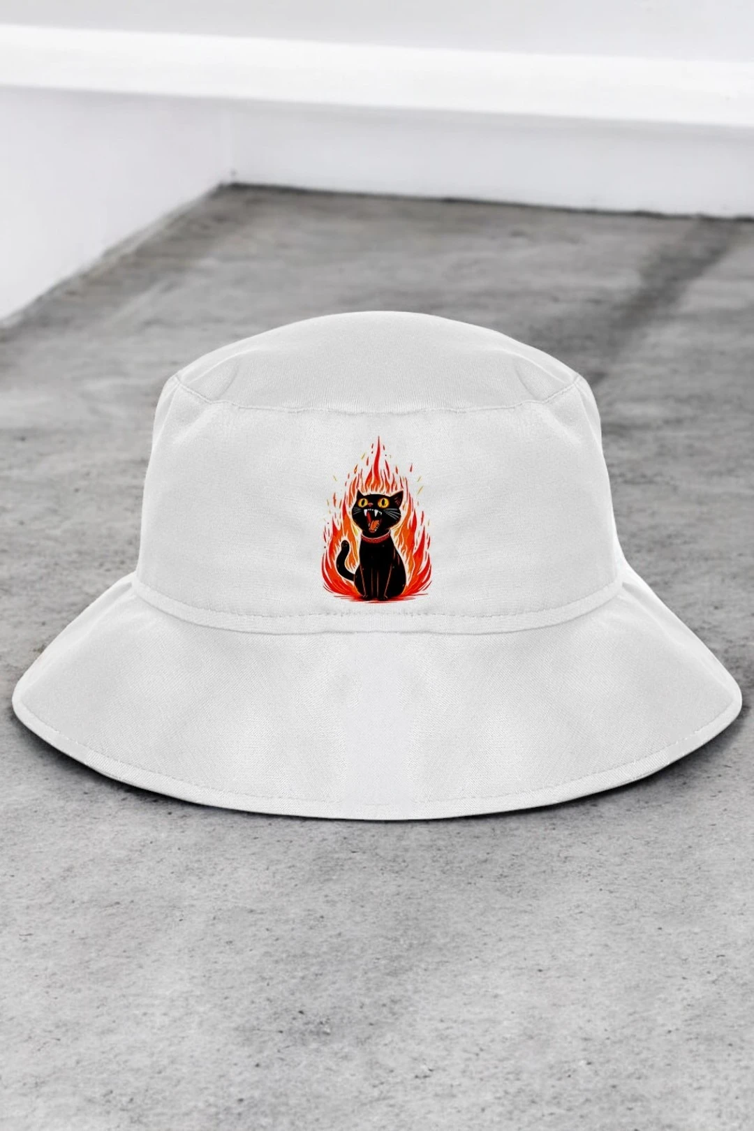 Купить панаму Мальта из греты с узкими полями, однотонная "Fire cat"