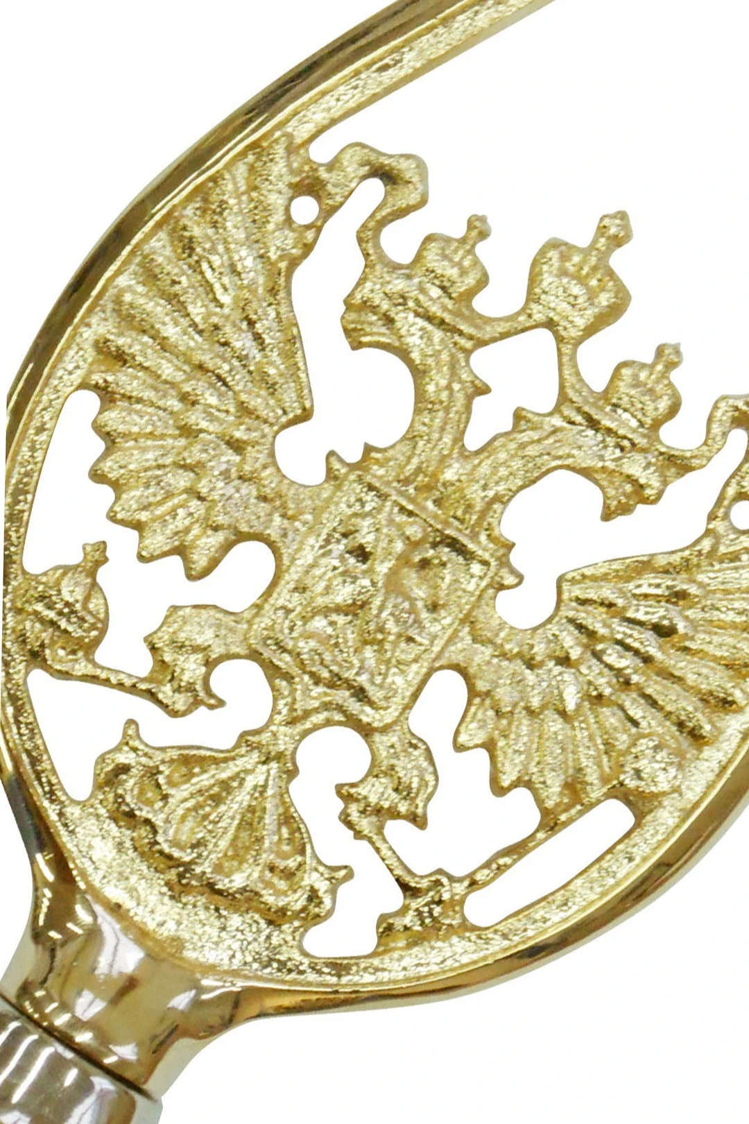 Купить навершие с гербом РФ металлическое хромированное под золото