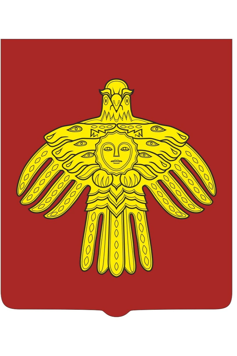 Купить Герб Республики Коми 35х43 см печатный темная рама