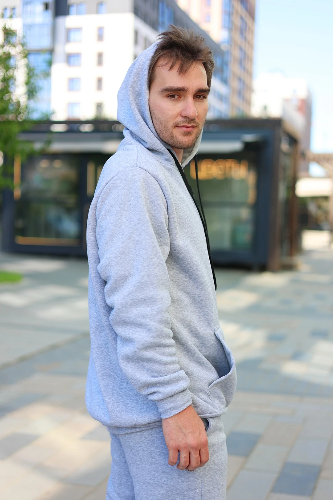 Худи Кензи из футера унисекс, однотонная#1