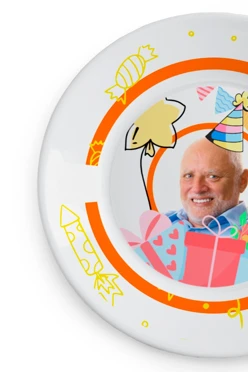 Тарелка с принтом на ободе "Happy birthday to you!"#2