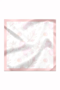 Купить платок Шанель 100х100 см, с полной запечаткой "Pink Flower"