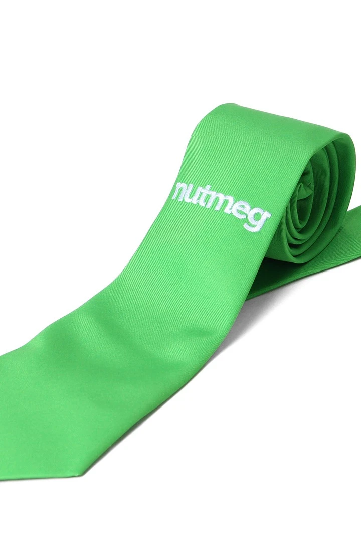Галстук Босс с вышивкой из адверты мужской, с полной запечаткой "Nutmeg"#1