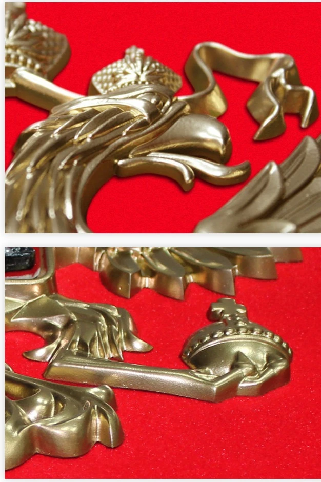 Купить Герб РФ барельеф 42х50 см щит краска рамка под золото