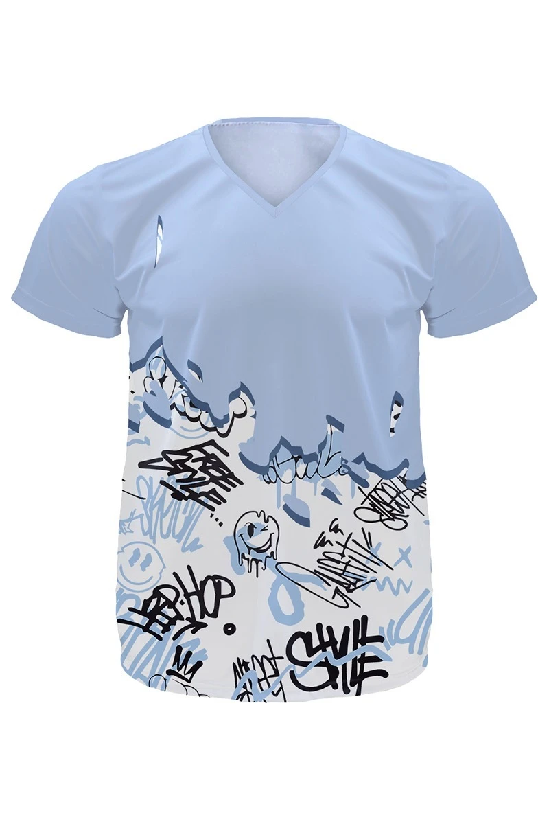 Футболка Спэйс V-ворот унисекс с полной запечаткой (полиэстер)#5