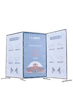 Рекламная ширма на три секции 1,2х2 м с полной запечаткой#1