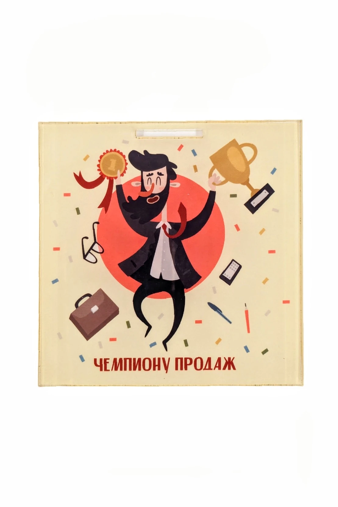 Купить медаль из акрила Квадрат 80 мм с печатью