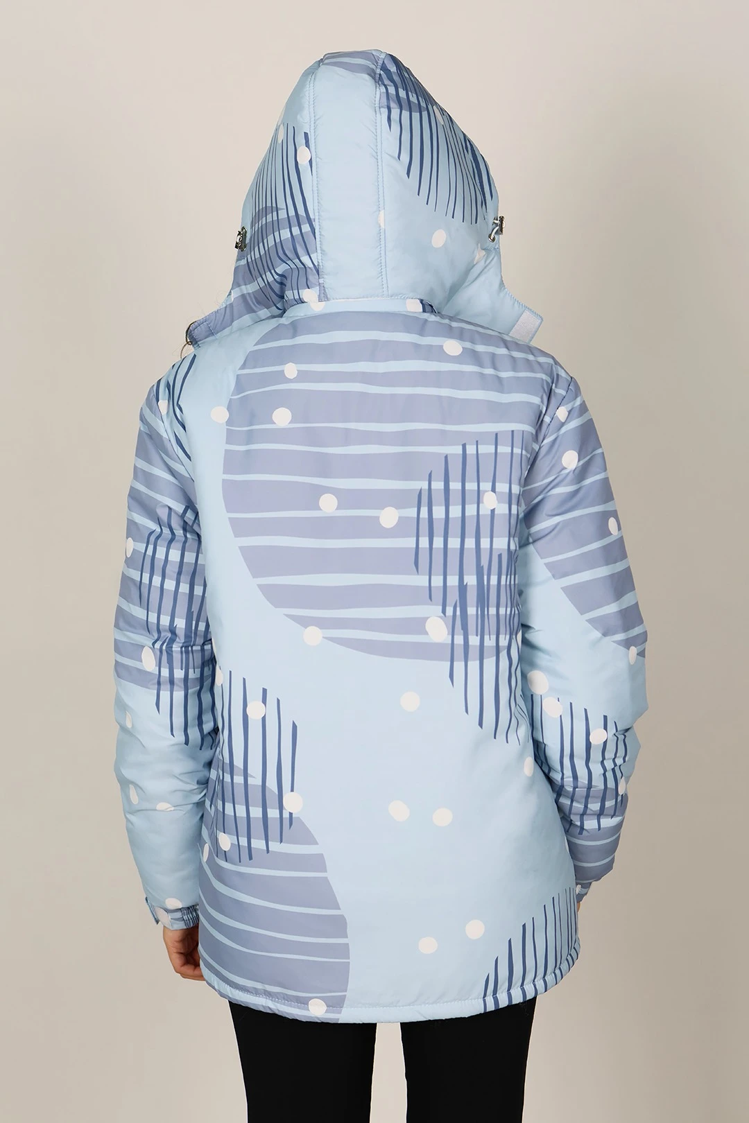 Куртка Винтер с капюшоном на синтепоне унисекс, с полной запечаткой "Snow Valley"#3