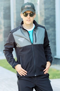 Купить ветровку Вермон из софтшелла унисекс, с частичной запечаткой "Silver"