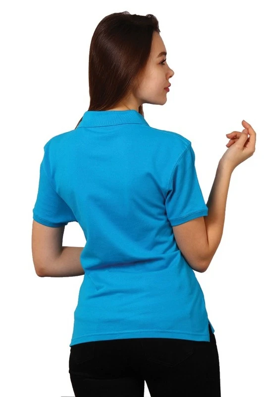 Купить футболку поло Престиж женскую голубую