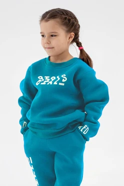 Купить свитшот Тревис из футера детский, однотонный голубой