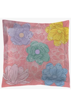 Подушка с бордюром 40х40 см, с принтом "Bloom"#1 Подушка с бордюром 40х40 см, с принтом "Bloom"#1