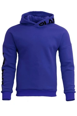 Купить худи Кинг из футера унисекс, однотонную синюю