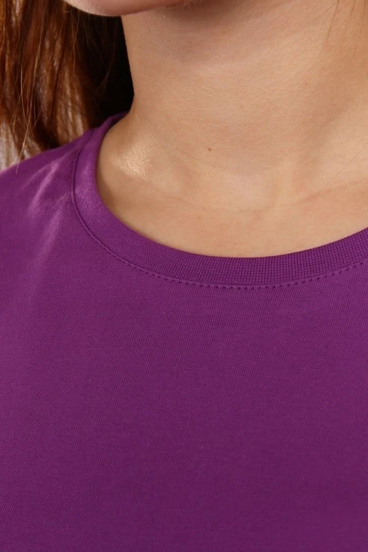 Футболка Премиум женская (Modern) однотонная фиолетовая (хлопок)#1