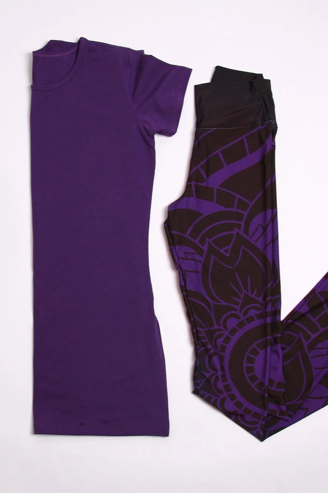 Комплект Сандей женский комбинированный "Purple Mandala"#1