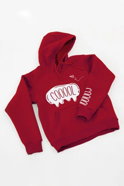 Купить худи Майк из футера детскую, однотонную бордовую