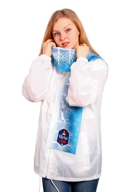 Шарф однослойный утепленный 15х150 см, с полной запечаткой "Camp"#2