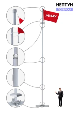 Купить флагшток алюминиевый с закрытым механизмом 10 м