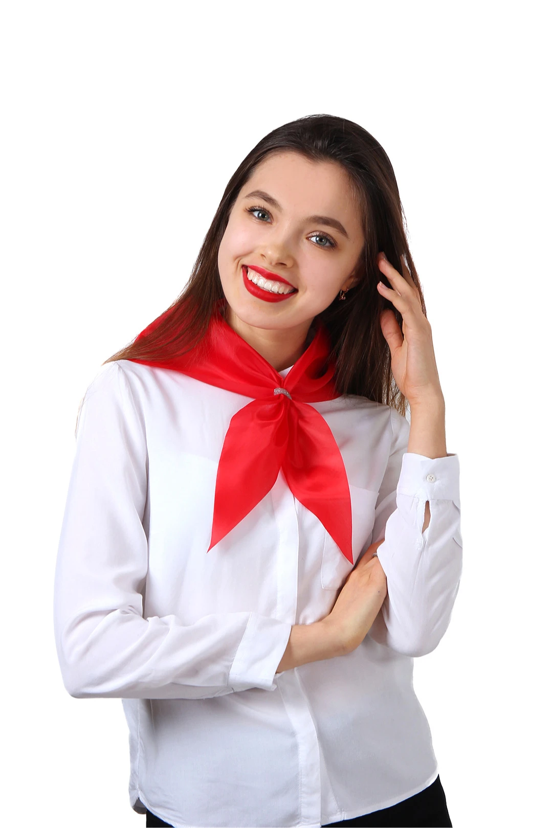 Косынка Лолла из шелка расцвечивания 60х60х90 см, однотонная#3