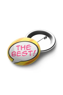 Значок закатной диаметр 37 мм, с принтом "The Best"#1