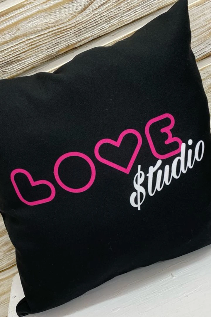 Подушка 30х30 см, с принтом "Love Studio"#1