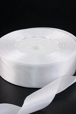 Лента атлас белая ширина 3 см#1