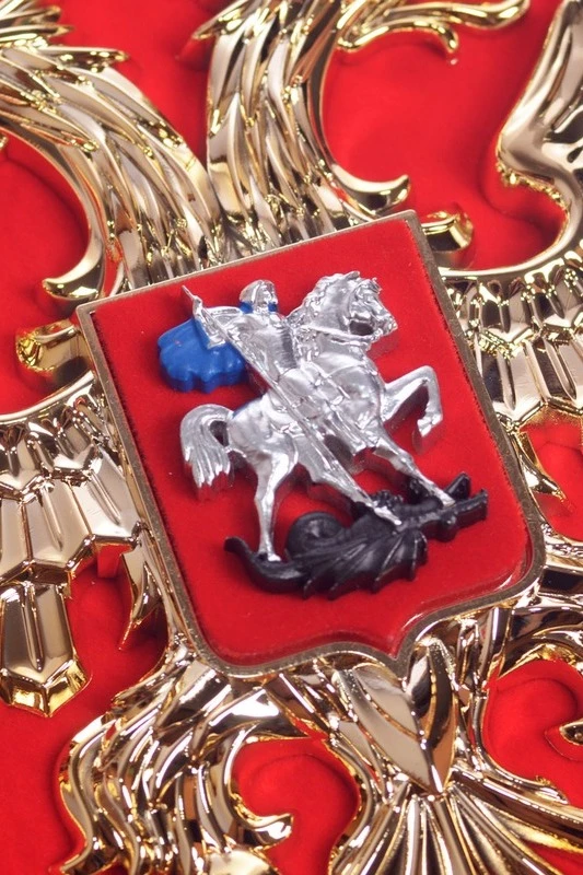 Герб РФ 22х26 см, барельеф, щит флокированный, металлонапыление#4