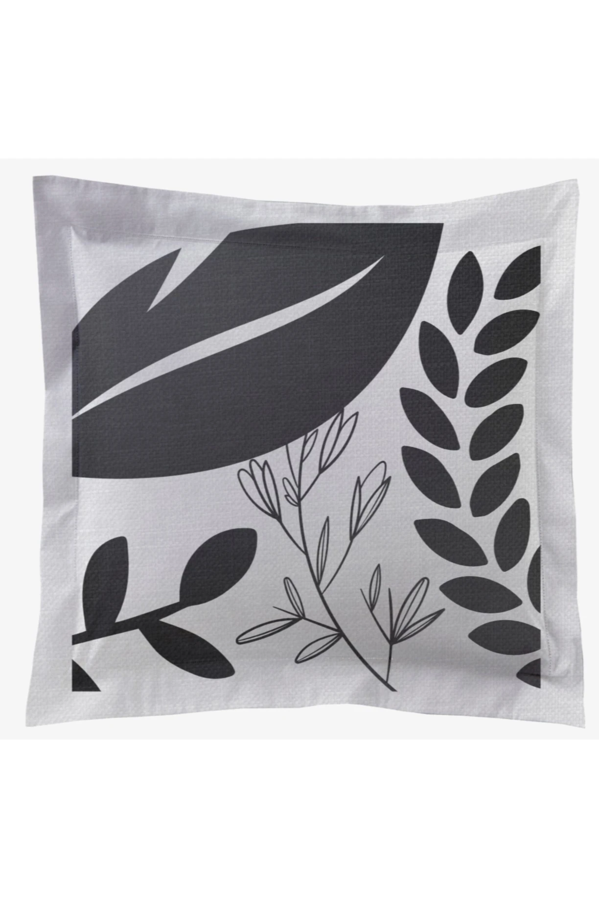 Купить подушку с бордюром 30х30 см, с принтом "Leaves"