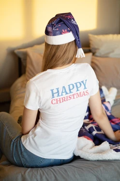 Колпак Новогодний с принтом "Happy Christmas"#2